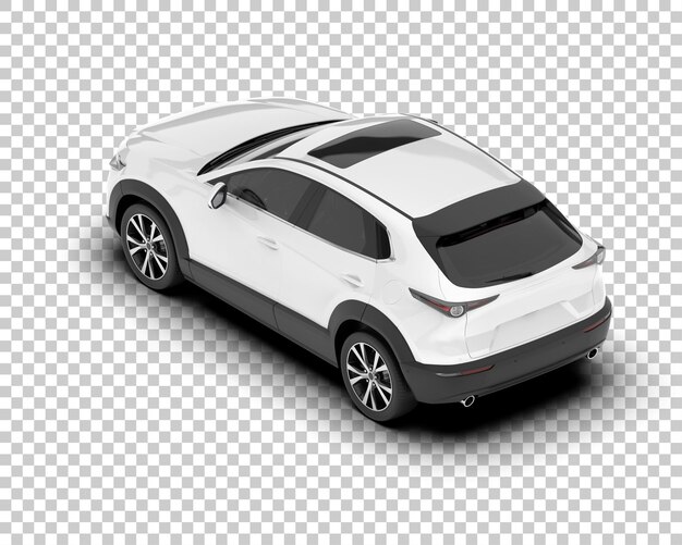 SUV blanco realista sobre fondo transparente Ilustración de renderizado 3d