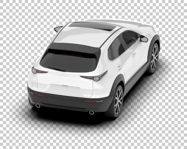 SUV blanco realista sobre fondo transparente Ilustración de renderizado 3d