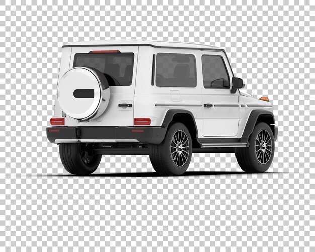 Suv blanco realista sobre fondo transparente ilustración de renderizado 3d