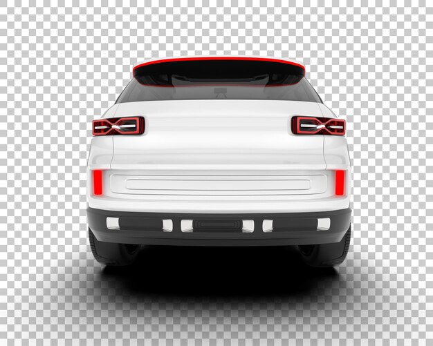 SUV blanco realista sobre fondo transparente Ilustración de renderizado 3d
