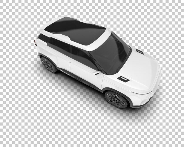 SUV blanco realista sobre fondo transparente Ilustración de renderizado 3d