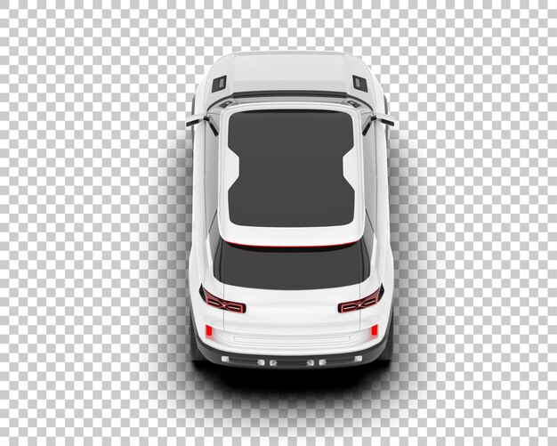 SUV blanco realista sobre fondo transparente Ilustración de renderizado 3d