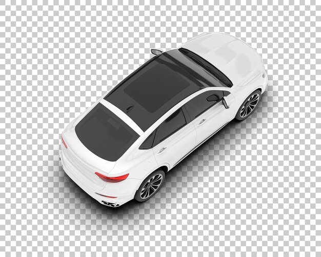 SUV blanco realista sobre fondo transparente Ilustración de renderizado 3d