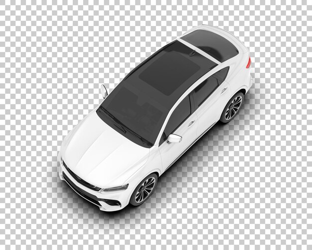 SUV blanco realista sobre fondo transparente Ilustración de renderizado 3d