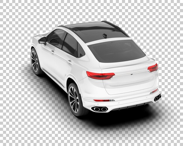 SUV blanco realista sobre fondo transparente Ilustración de renderizado 3d