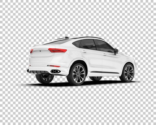 SUV blanco realista sobre fondo transparente Ilustración de renderizado 3d