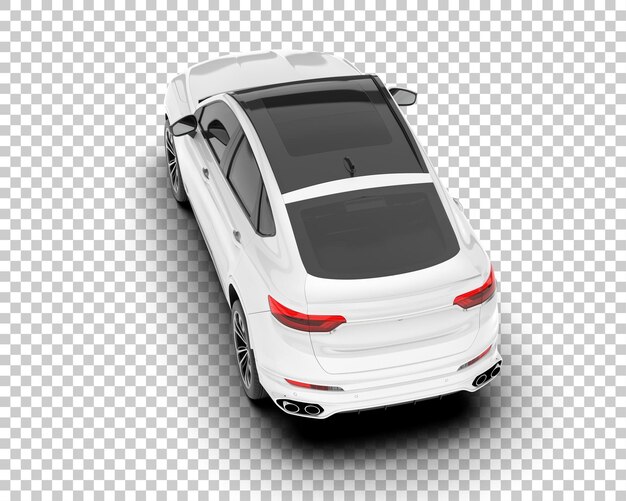 SUV blanco realista sobre fondo transparente Ilustración de renderizado 3d