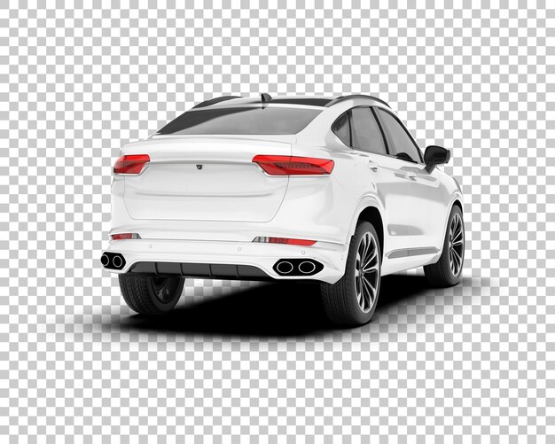 SUV blanco realista sobre fondo transparente Ilustración de renderizado 3d