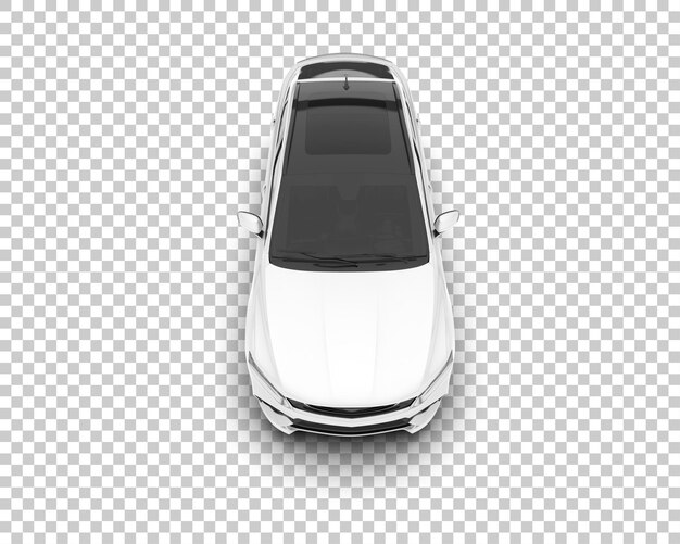 SUV blanco realista sobre fondo transparente Ilustración de renderizado 3d