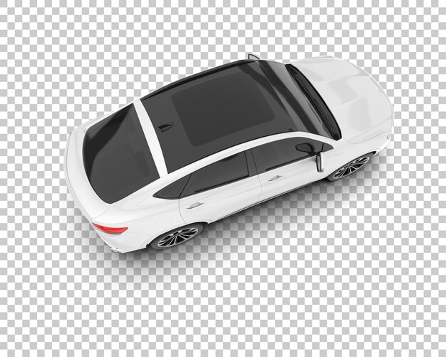 SUV blanco realista sobre fondo transparente Ilustración de renderizado 3d