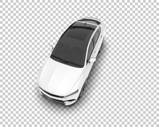 SUV blanco realista sobre fondo transparente Ilustración de renderizado 3d
