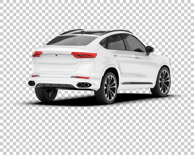 SUV blanco realista sobre fondo transparente Ilustración de renderizado 3d