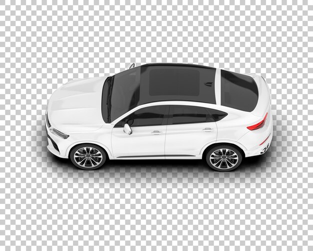 SUV blanco realista sobre fondo transparente Ilustración de renderizado 3d