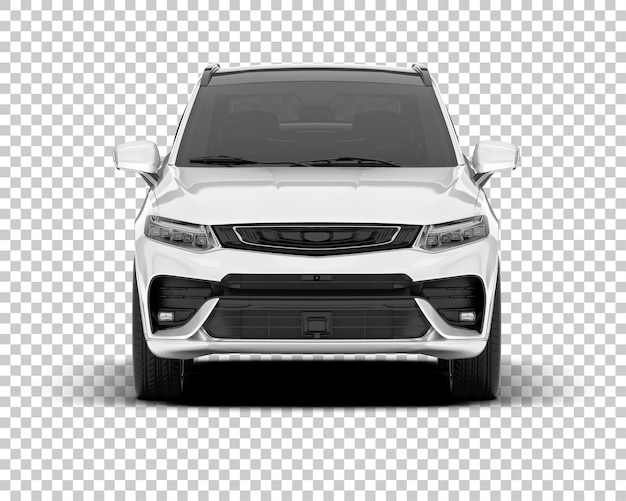 SUV blanco realista sobre fondo transparente Ilustración de renderizado 3d