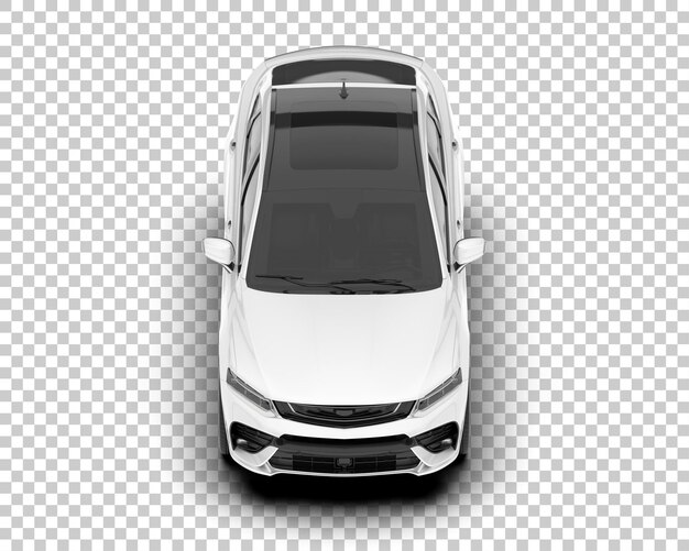 SUV blanco realista sobre fondo transparente Ilustración de renderizado 3d