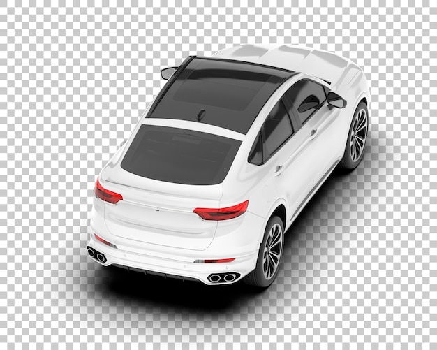 SUV blanco realista sobre fondo transparente Ilustración de renderizado 3d