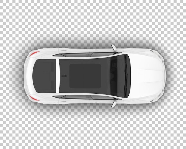 SUV blanco realista sobre fondo transparente Ilustración de renderizado 3d