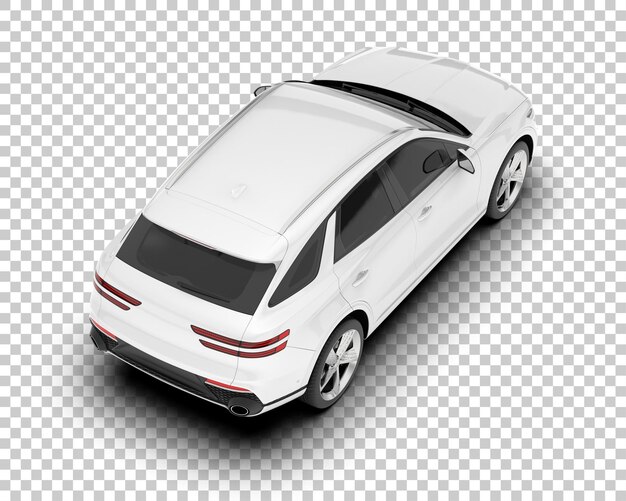 SUV blanco realista sobre fondo transparente Ilustración de renderizado 3d
