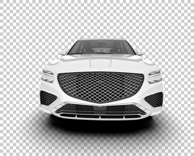 SUV blanco realista sobre fondo transparente Ilustración de renderizado 3d