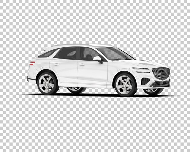 SUV blanco realista sobre fondo transparente Ilustración de renderizado 3d