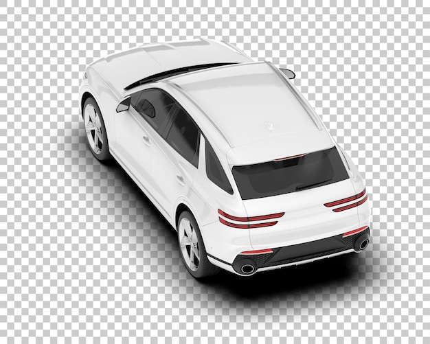SUV blanco realista sobre fondo transparente Ilustración de renderizado 3d