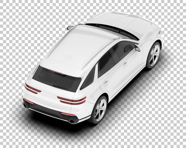 SUV blanco realista sobre fondo transparente Ilustración de renderizado 3d