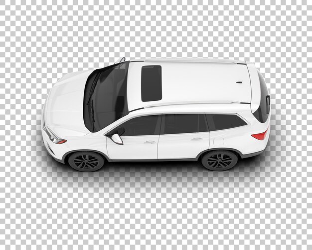 SUV blanco realista sobre fondo transparente Ilustración de renderizado 3d