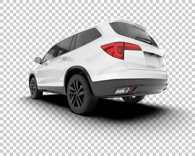SUV blanco realista sobre fondo transparente Ilustración de renderizado 3d