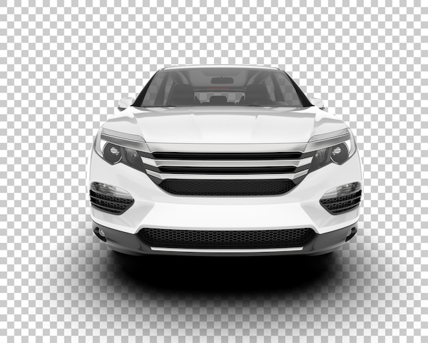 SUV blanco realista sobre fondo transparente Ilustración de renderizado 3d