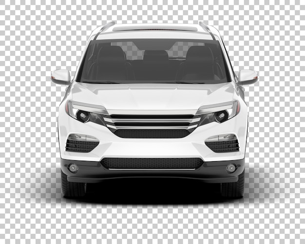 SUV blanco realista sobre fondo transparente Ilustración de renderizado 3d