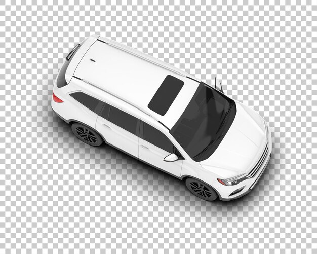SUV blanco realista sobre fondo transparente Ilustración de renderizado 3d