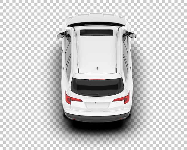 SUV blanco realista sobre fondo transparente Ilustración de renderizado 3d