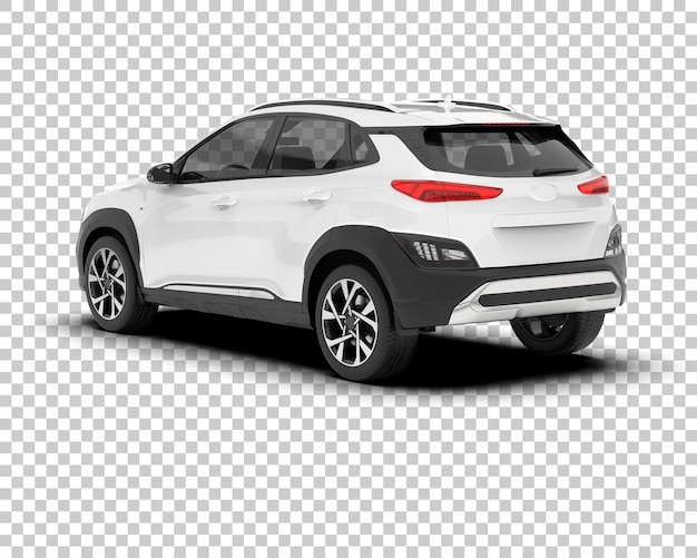 SUV blanco realista sobre fondo transparente Ilustración de renderizado 3d