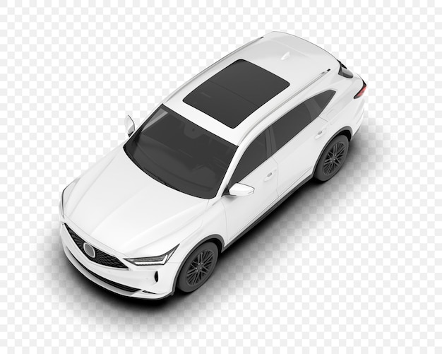 SUV de lujo blanco aislado en un fondo transparente