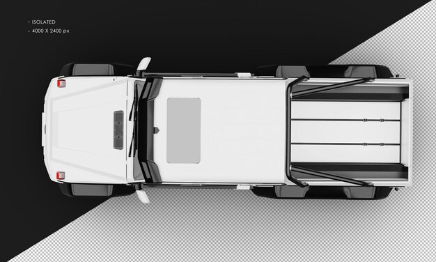 Un Suv De Luxe à Six Roues Motrices Exclusif Et Réaliste En Blanc Mat Vu D'en Haut