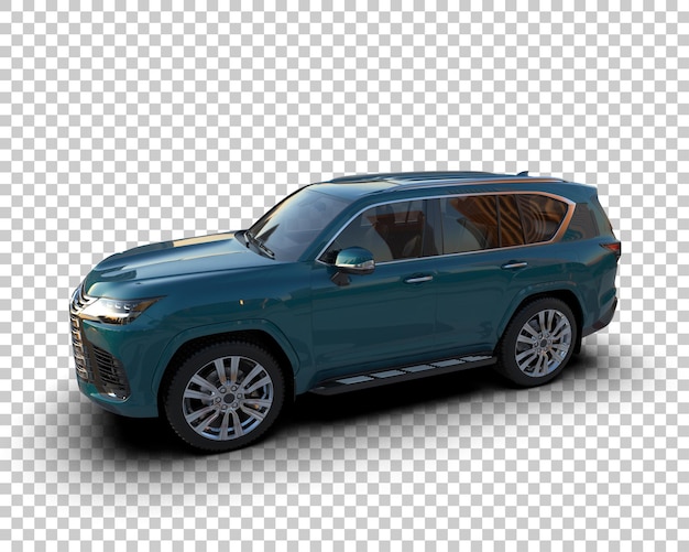 SUV modern terisolasi dengan latar belakang ilustrasi render 3D