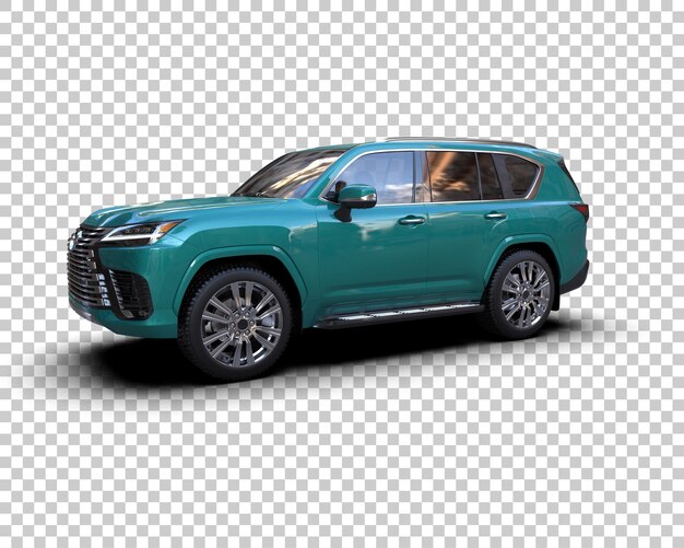 SUV modern terisolasi dengan latar belakang ilustrasi render 3D