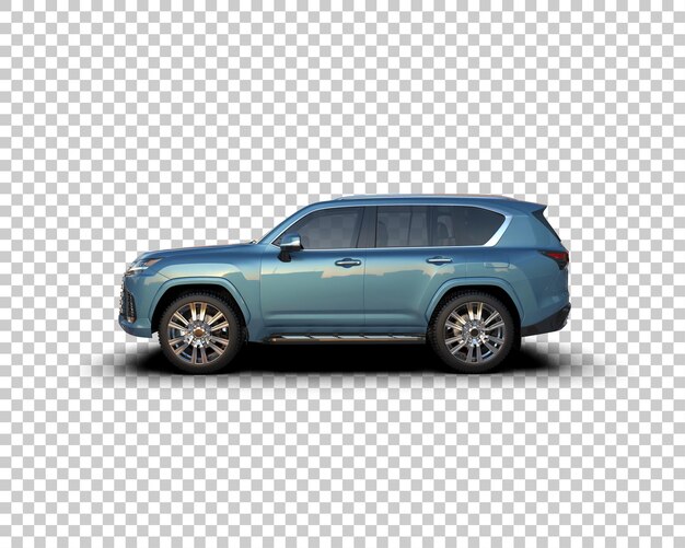 SUV modern terisolasi dengan latar belakang ilustrasi render 3D