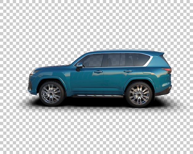 SUV modern terisolasi dengan latar belakang ilustrasi render 3D