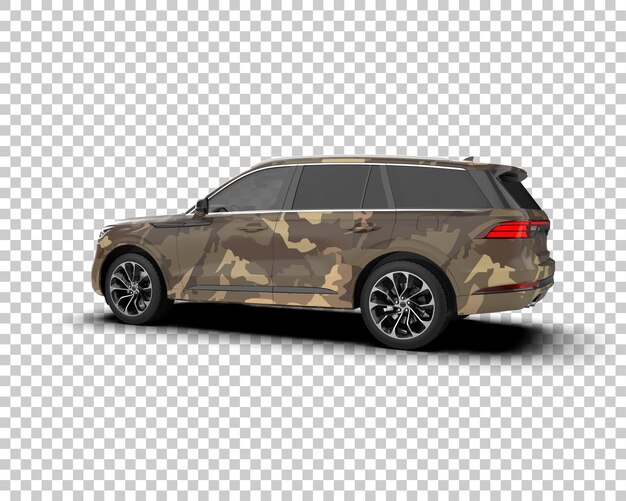 SUV modern terisolasi dengan latar belakang ilustrasi render 3D