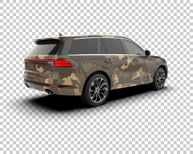 SUV modern terisolasi dengan latar belakang ilustrasi render 3D