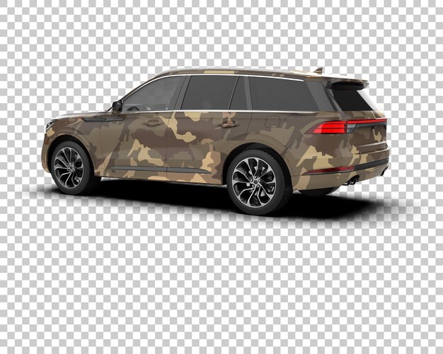 SUV modern terisolasi dengan latar belakang ilustrasi render 3D