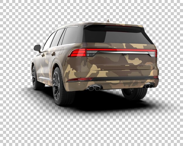 SUV modern terisolasi dengan latar belakang ilustrasi render 3D
