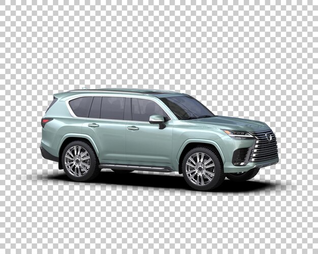 SUV modern terisolasi dengan latar belakang ilustrasi render 3D