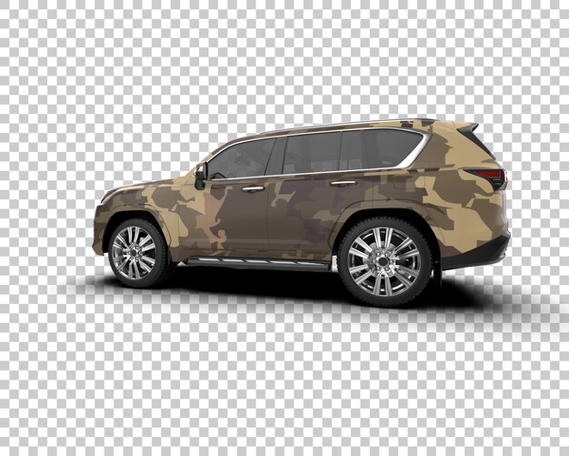 SUV modern terisolasi dengan latar belakang ilustrasi render 3D