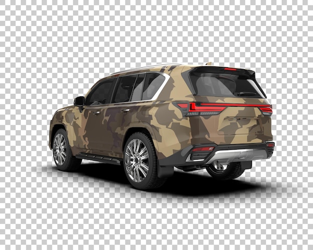 SUV modern terisolasi dengan latar belakang ilustrasi render 3D