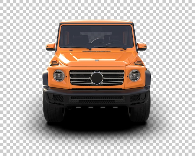 SUV modern terisolasi dengan latar belakang ilustrasi render 3D