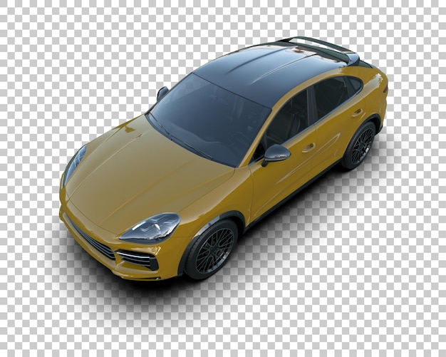 SUV modern terisolasi dengan latar belakang ilustrasi render 3D