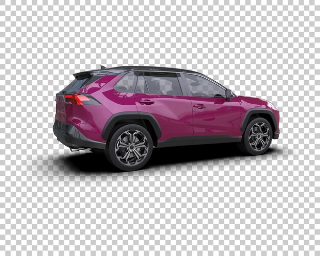 SUV modern terisolasi dengan latar belakang ilustrasi render 3D