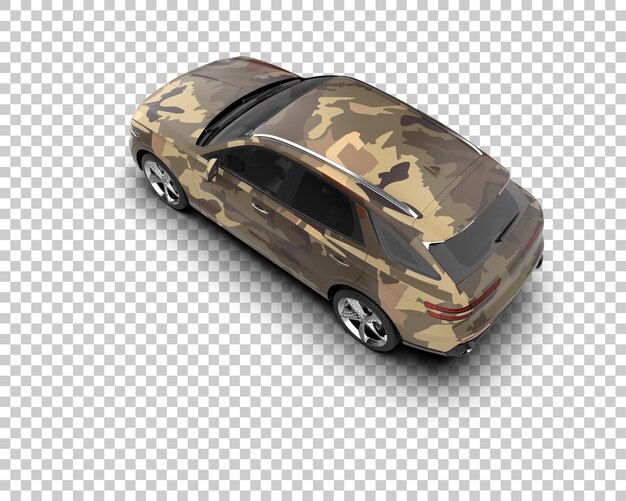 Un SUV moderno aislado en el fondo de una ilustración de renderización 3D